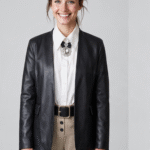 Leather jacket faux