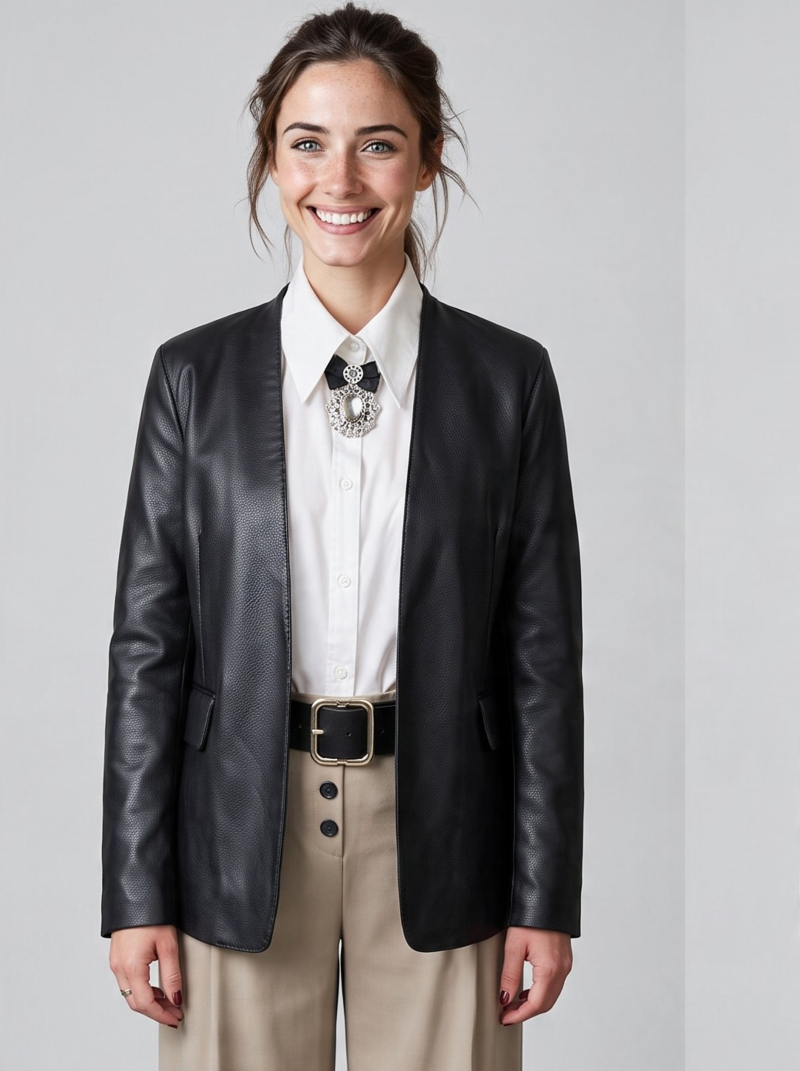 Leather jacket faux