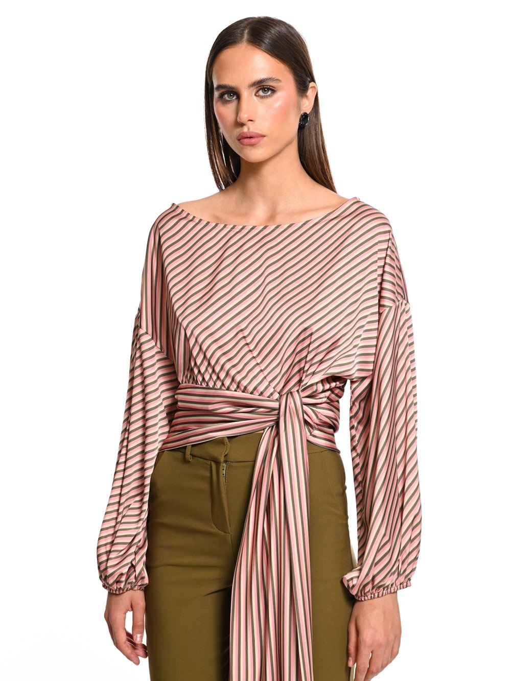 Asymmetrical stripes top