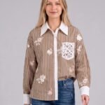 Stripes shirt with sequins