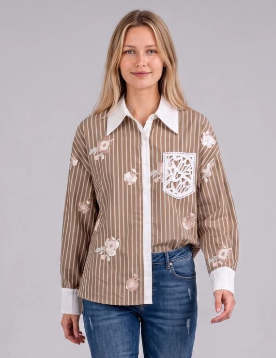 Stripes shirt with sequins