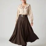 Maxi skirt with belt