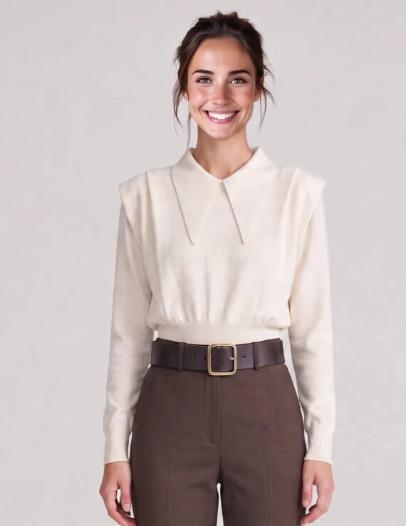 Long collar sweater