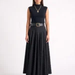 Maxi skirt with belt