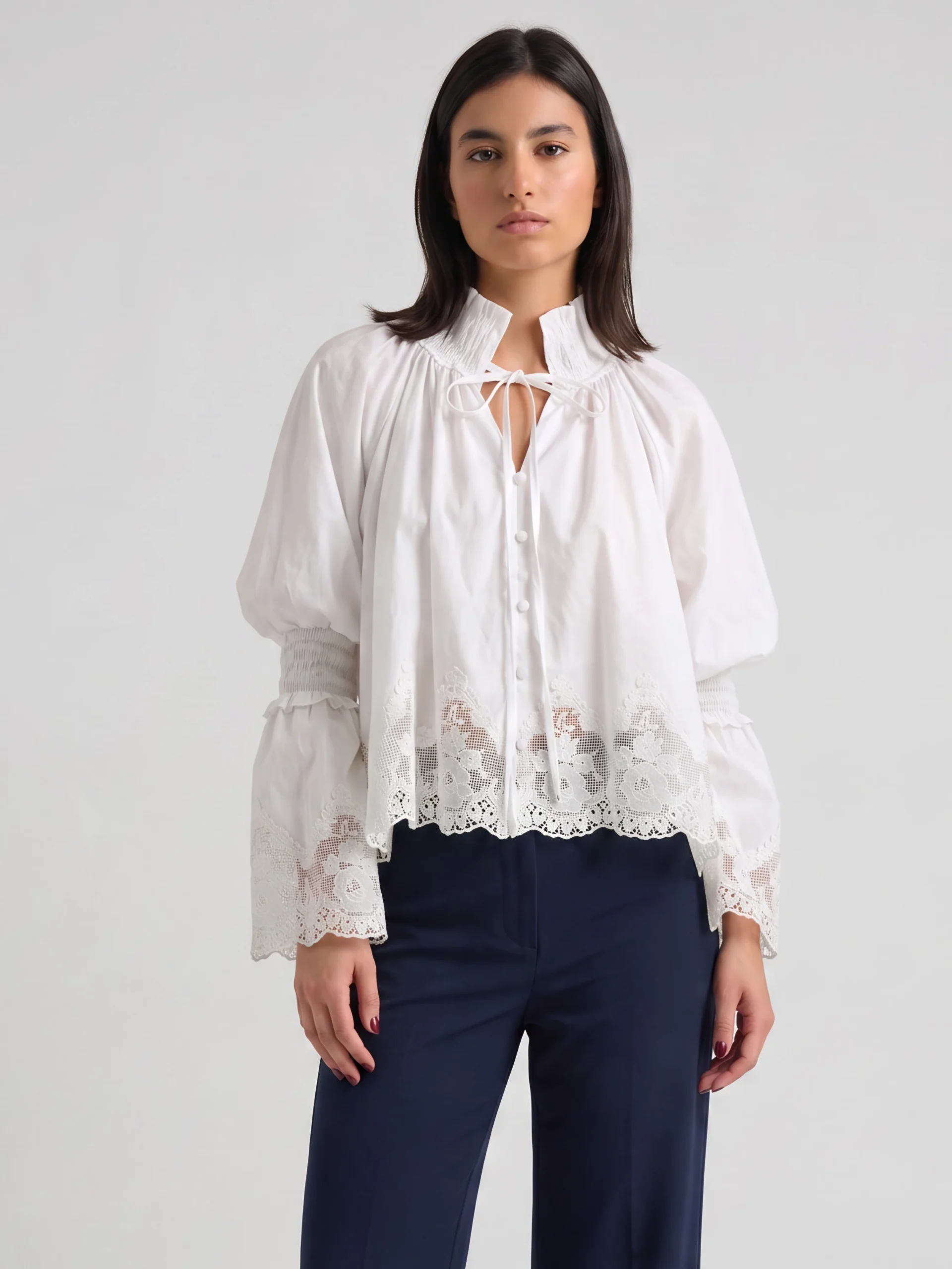 White shirt with lace