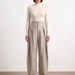 Wide pants with stripes