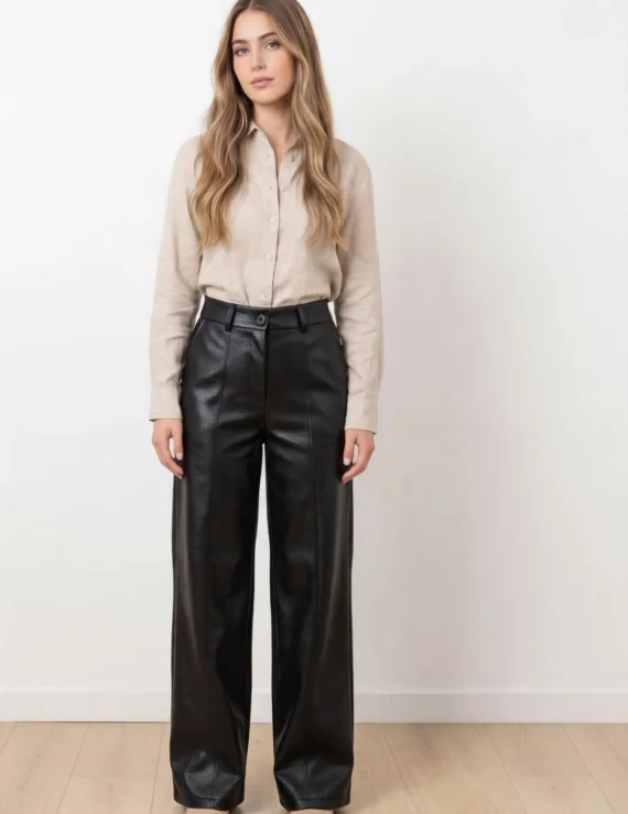 Faux leather pants