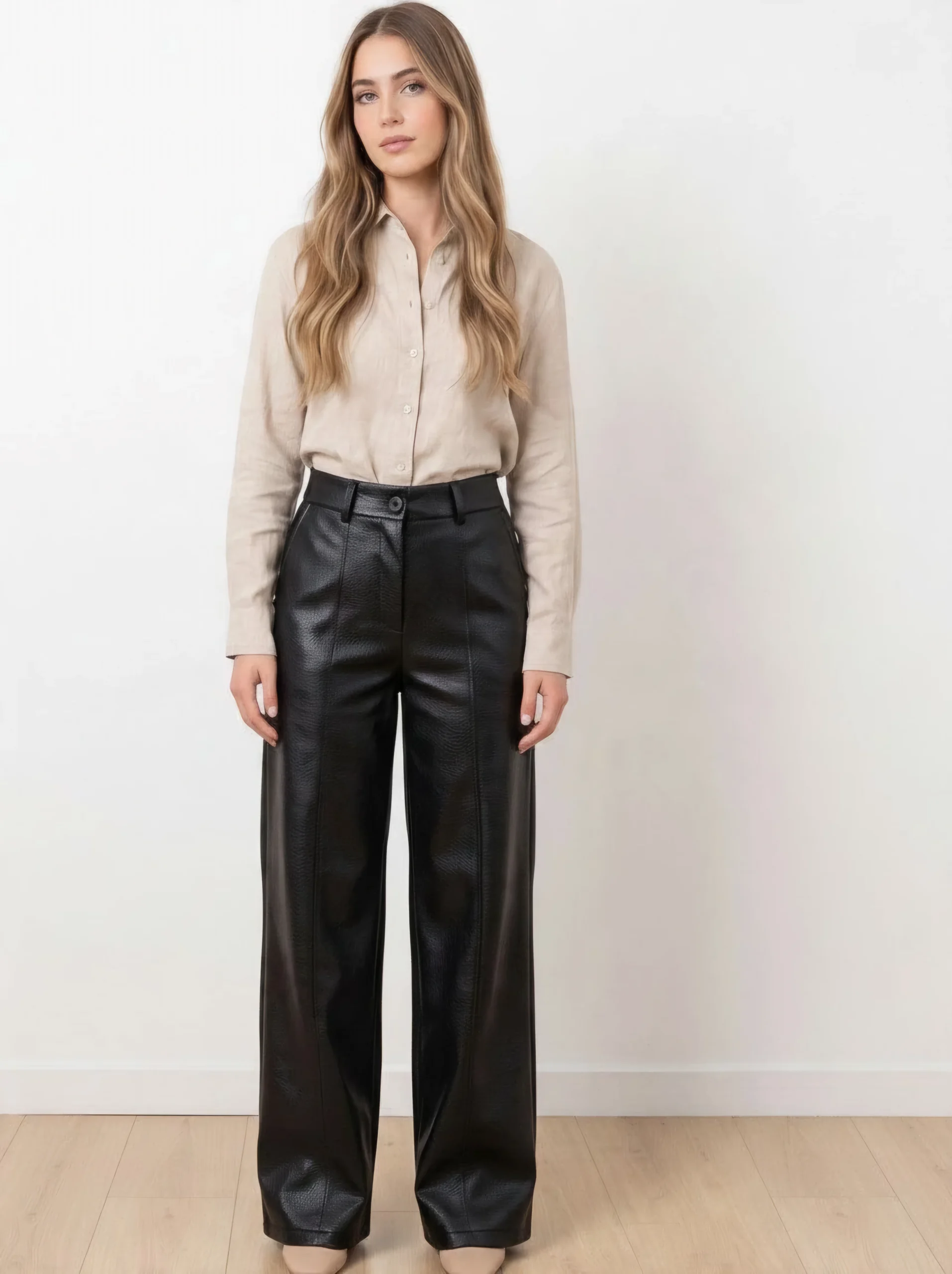 Faux leather pants