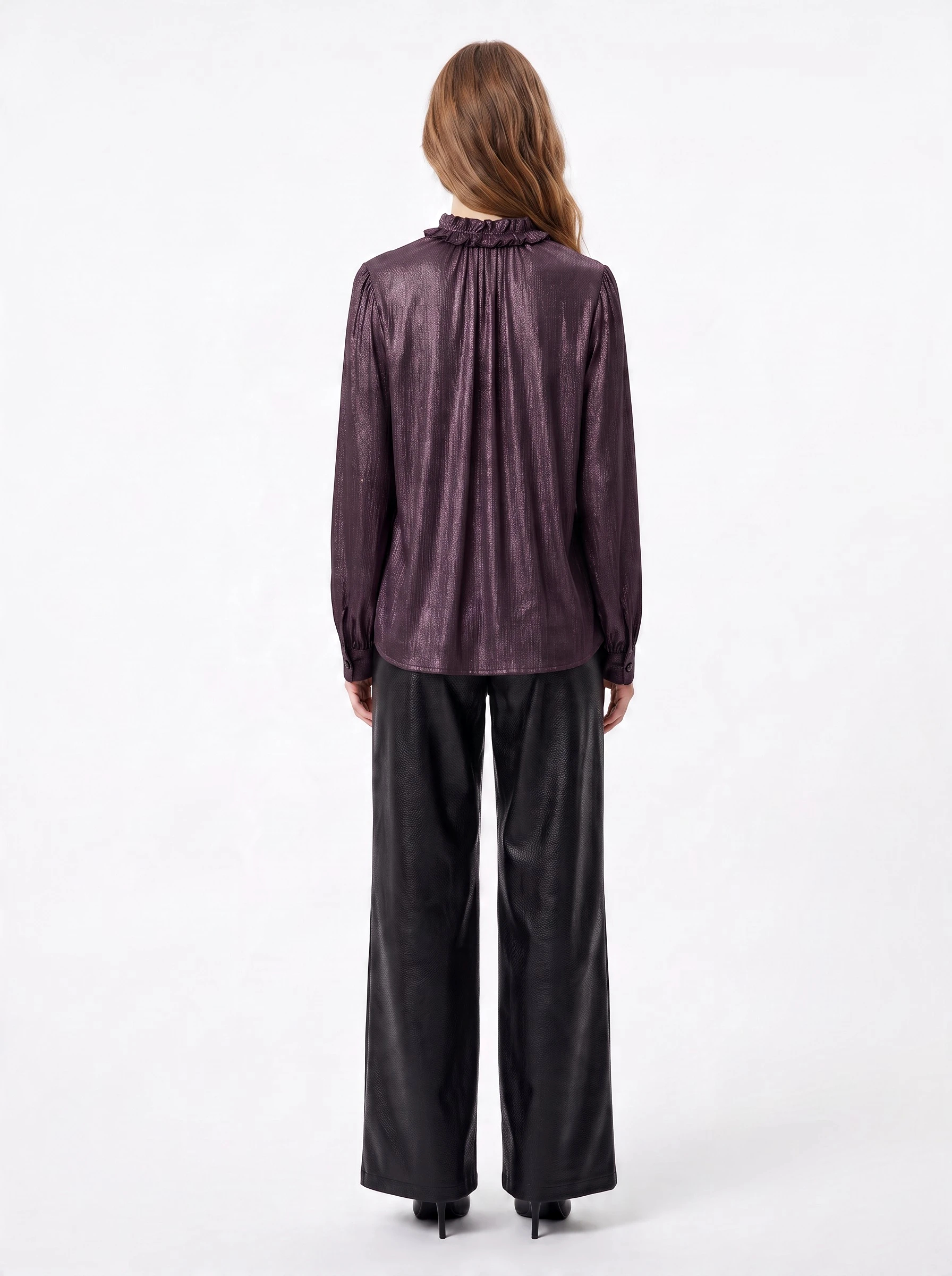 Shiny ruffle shirt