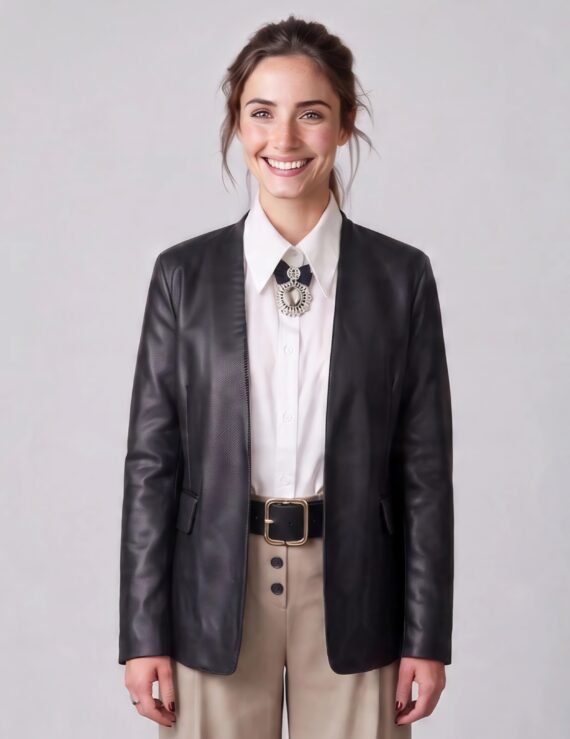 Leather jacket faux