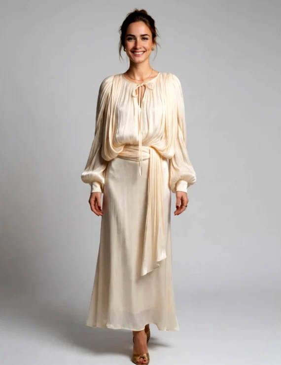 Cream maxi dress