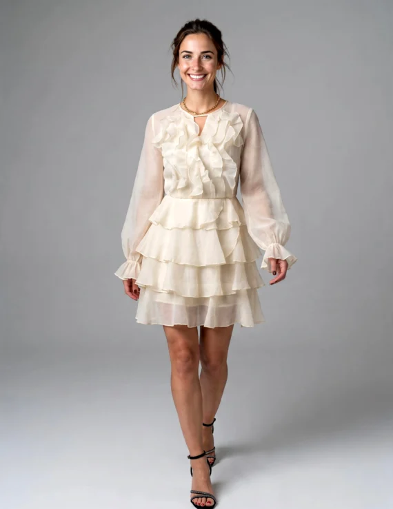 Short ruffles dress