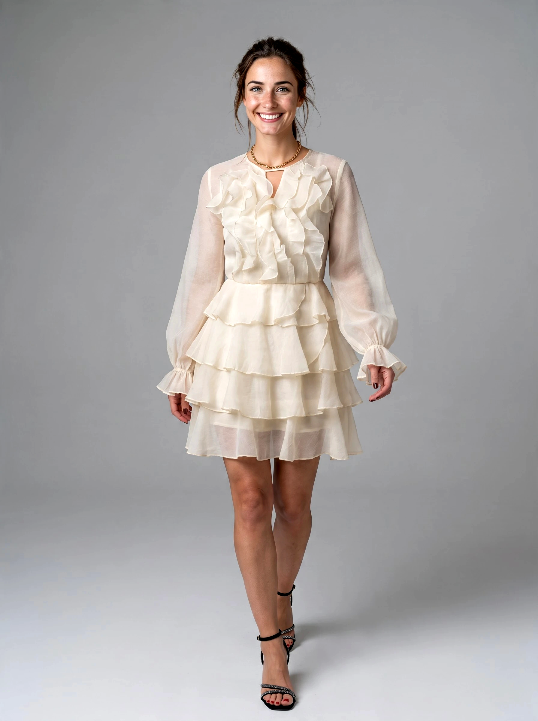 Short ruffles dress