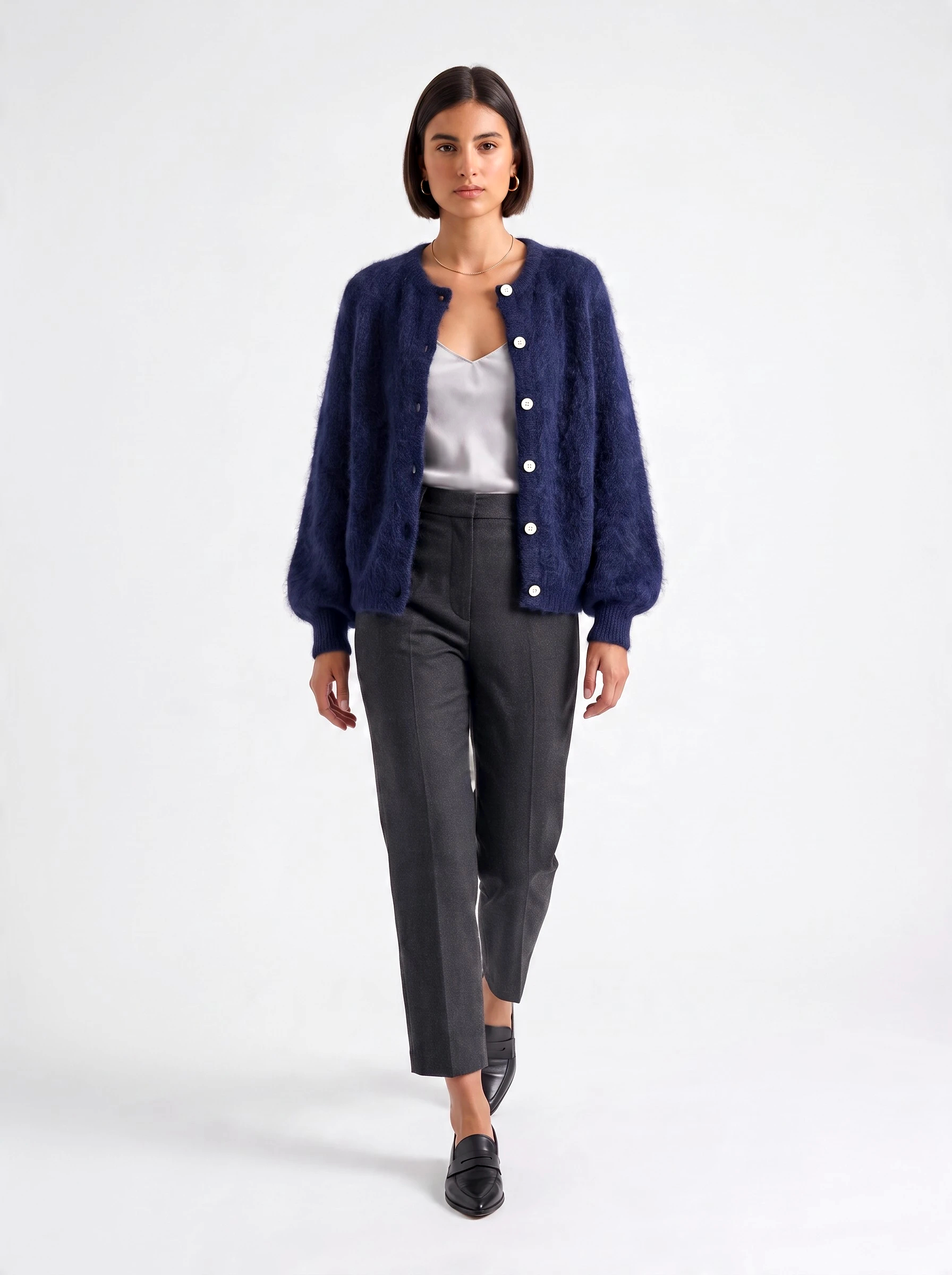 Cardigan mohair buttons