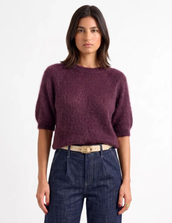 Sweater mohair short sleeves