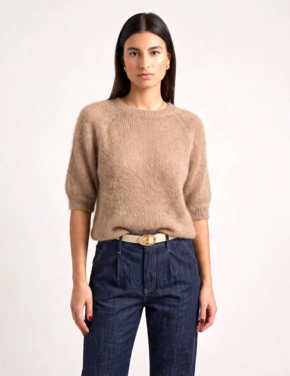 Sweater mohair short sleeves