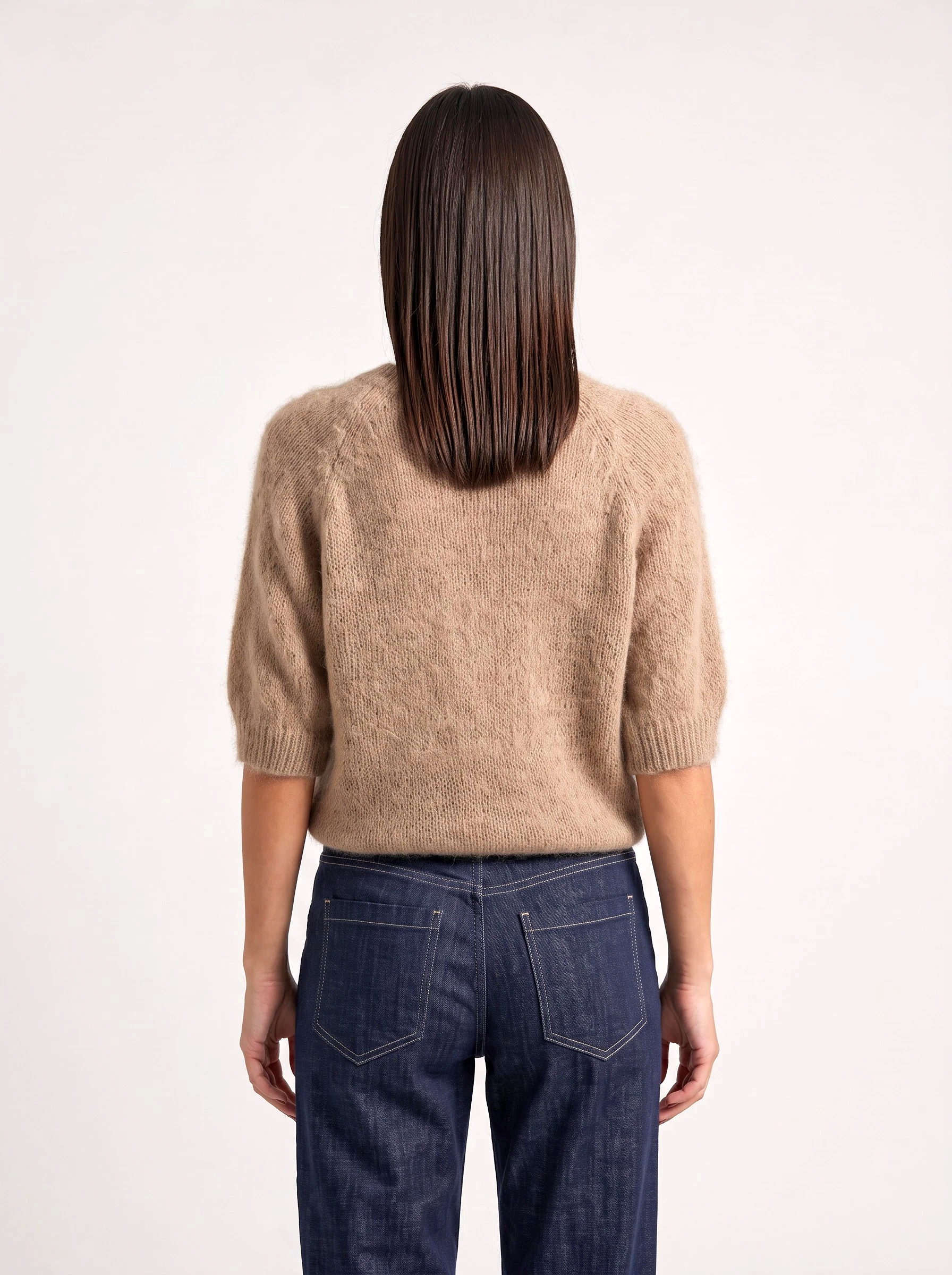 Sweater mohair short sleeves