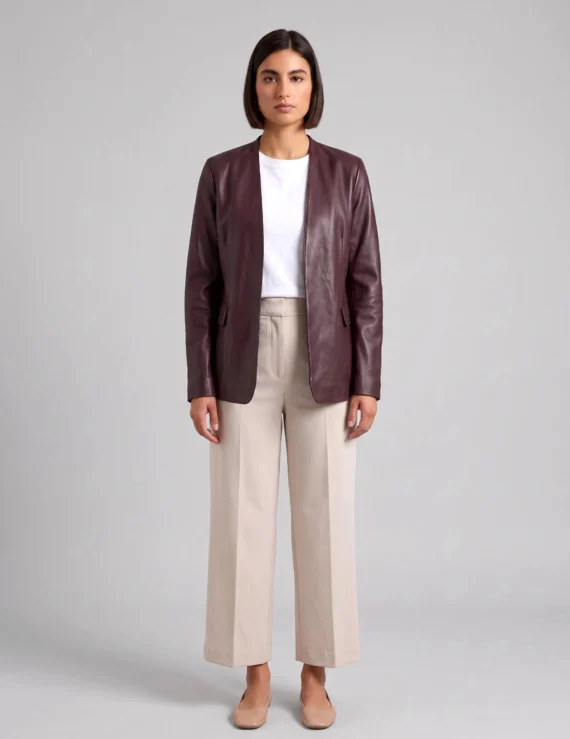 Leather jacket faux