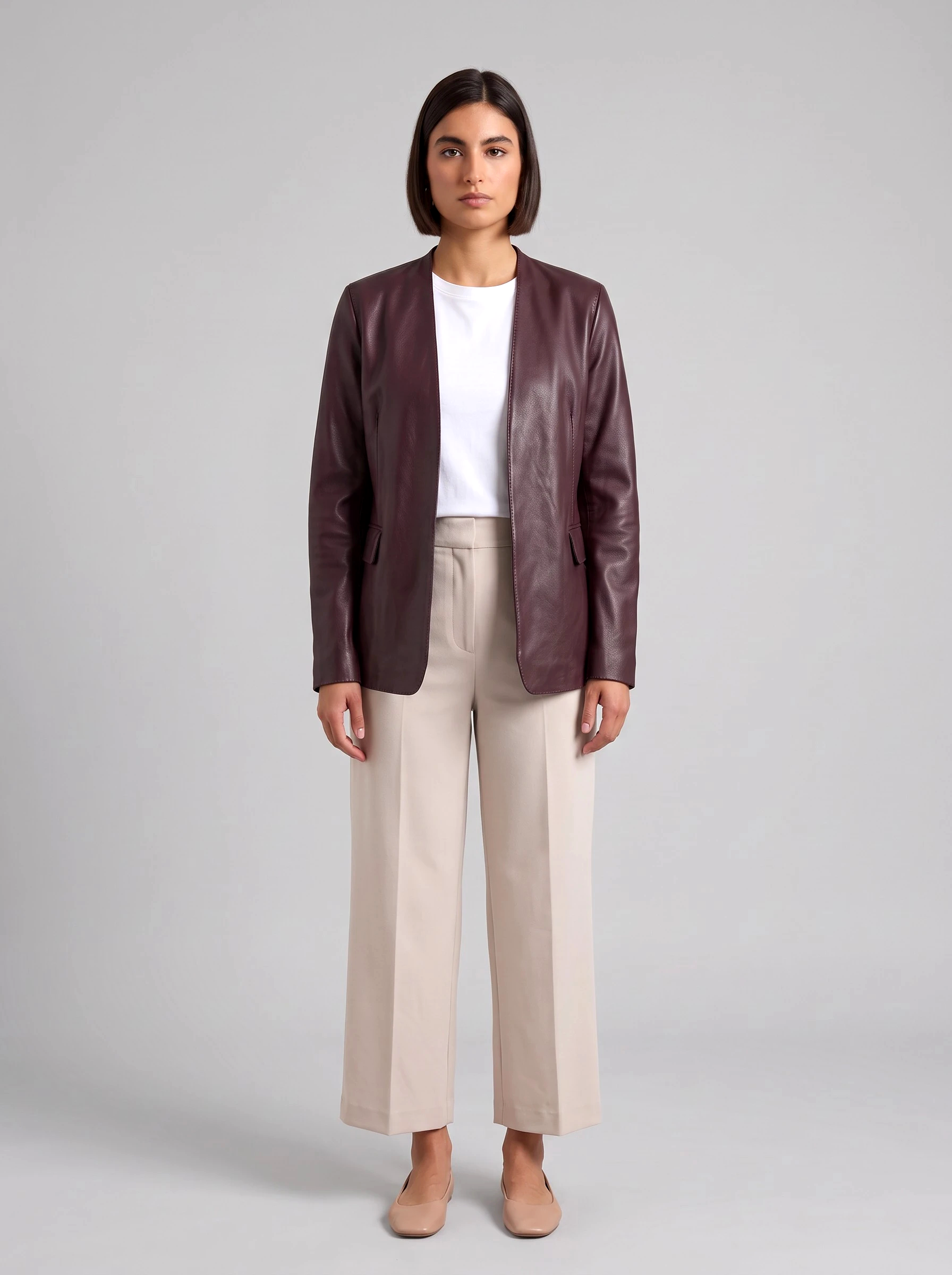 Leather jacket faux